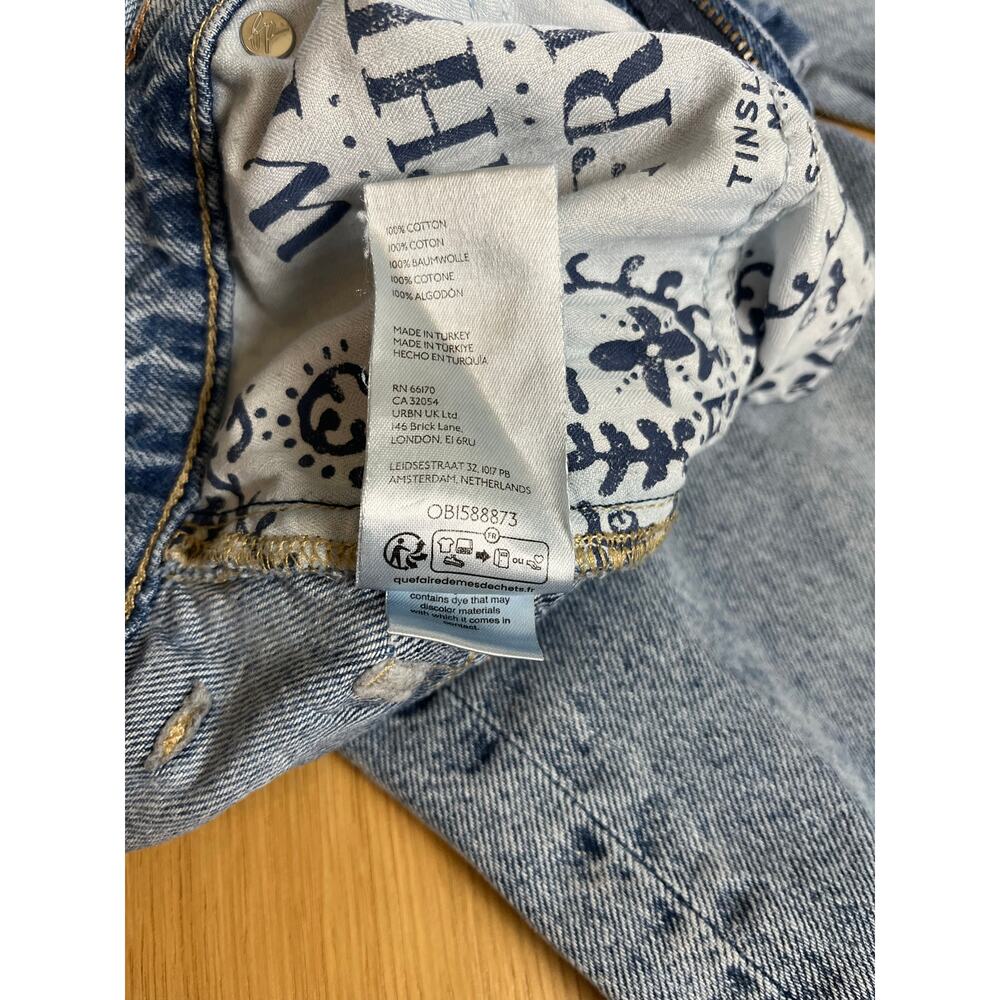 We The Free | Tinsley Baggy Mid Rise Straight Leg Denim Jeans Light Wash Size 28 - Picture 9 of 9